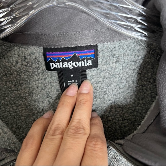 Patagonia Better Sweater Men’s Medium Fleece Grey 1/4 Zip Jacket Company Logo - Picture 2 of 9